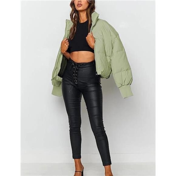 Women’s Winter Cropped Puffer Jacket – Short, Warm Quilted Coat - Picture 4 of 7